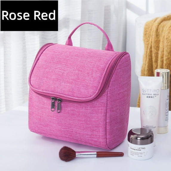 Travel Makeup Bags Women Waterproof Cosmetic Bag Toiletries Organizer Hanging Dry And Wet Separation Wash Toiletry Handbag 2023 (Red)