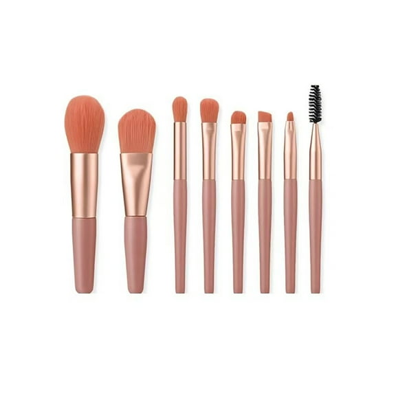 Travel Makeup Brush Set, 8 Piece, Pink