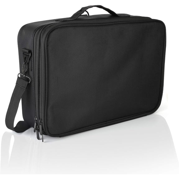 Travel Makeup Case Cosmetic Train traveling kit Organizer Portable Artist Storage Makeup Bag with Adjustable Dividers for Cosmetics Makeup Brushes Jewelry Digital Accessories 16x11x4 waterproof bag