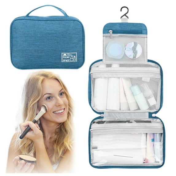 Cosmetic Bag Travel Toiletry Organizer Large Hanging Makeup Storage with 3 Compartments Ideal for Men and Women
