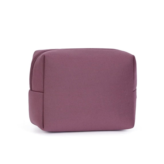 Travel Makeup Cosmetic Bag Neoprene Waterproof Soft for Women with Large Capacity Portable Pouch Lightweight Toiletry Organizer Purse, Pink