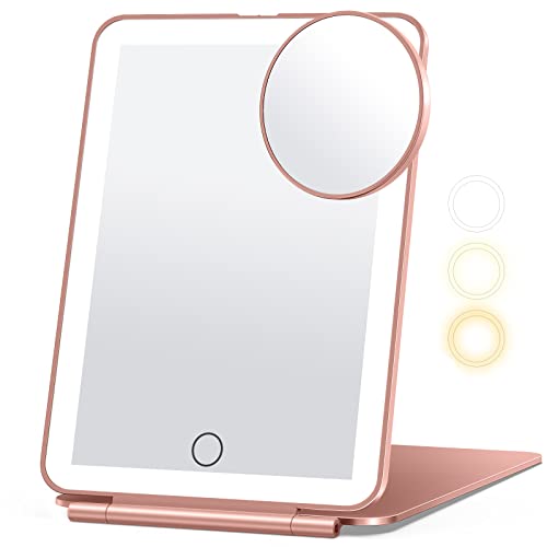 Travel Makeup Mirror with 10X Magnifying Mirror, Vanity Mirror with