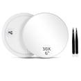 thumbnail image 1 of Travel Makeup Mirror, 6" Portable Folding Double-SideVanity Mirror, 10X Magnification, Handhel& Wall Hanging, Magnifying Make up Mirror for Bathroom Shaving anDesktop Use, No Light, 1 of 5