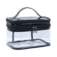 thumbnail image 1 of Travel Makeup Organizer Bag 210g Double Layer Transparent Toiletry Carrying, 1 of 2