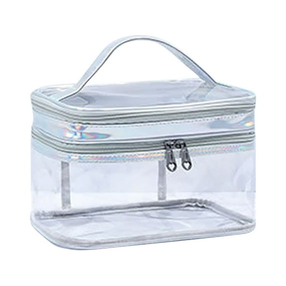 Travel Makeup Organizer Bag 210g Double Layer Transparent Toiletry Carrying