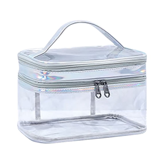 Travel Makeup Organizer Bag 210g Double Layer Transparent Toiletry Cosmetic For Women