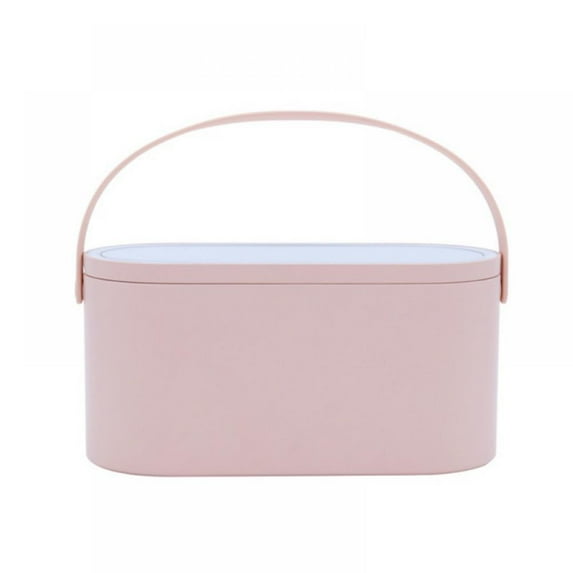 Travel Makeup Organizer Box with Mirror Light Up LED Mirror Portable Makeup Case Bag Professional Cosmetic Box Easy Carrying