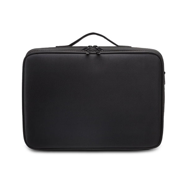 Travel Makeup Train Case, Portable Organizer With Adjustable Dividers, Black