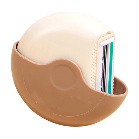 Travel Manual Shaver Compact Mini Handheld Razor With Protective Storage Case Safe Smooth Body Hair Removal Tool For Travel Daily Use(Coffee-7.5cm)
