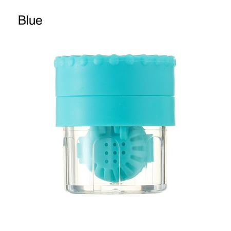 Travel Manually Rotatable Portable Contact Lens Cleaner Case Glasses Storage Holder Glasses Lenses Box Glasses Lenses Container BLUE
