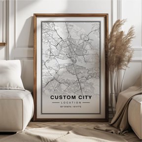 Travel Map Location Keepsake Minimal Typography Poster