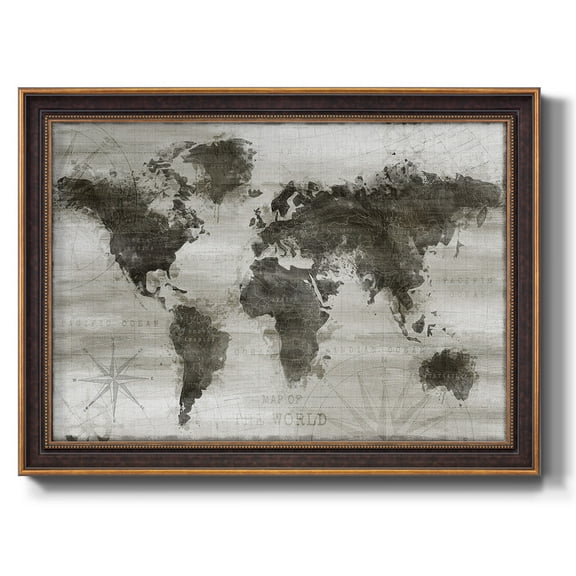 Travel Map Premium Framed Canvas- Ready to Hang