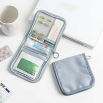 Travel Medicine Bag Nylon Spandex 13x12x1cm Portable Medication Organizer Waterproof Mini First Aid Pouch Double Zipper for Outdoor Home Camping Multifunction Storage