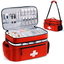 Doctors Emergency Set Green First Aid Bag, 2-Piece Empty Emergency Medical Supply Organizer ...