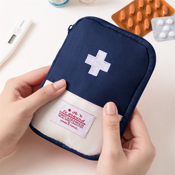Travel Medicine Storage Bag,Portable First Aid Organizer Case,Large Capacity Emergency Medication Pouch,Zipper Closure Health Supplies Storage Bag,Household Travel Medical Organizer