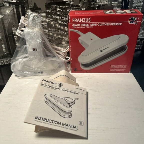 Travel Mini Clothes Presser Iron Qwik Press Great For Neck Ties