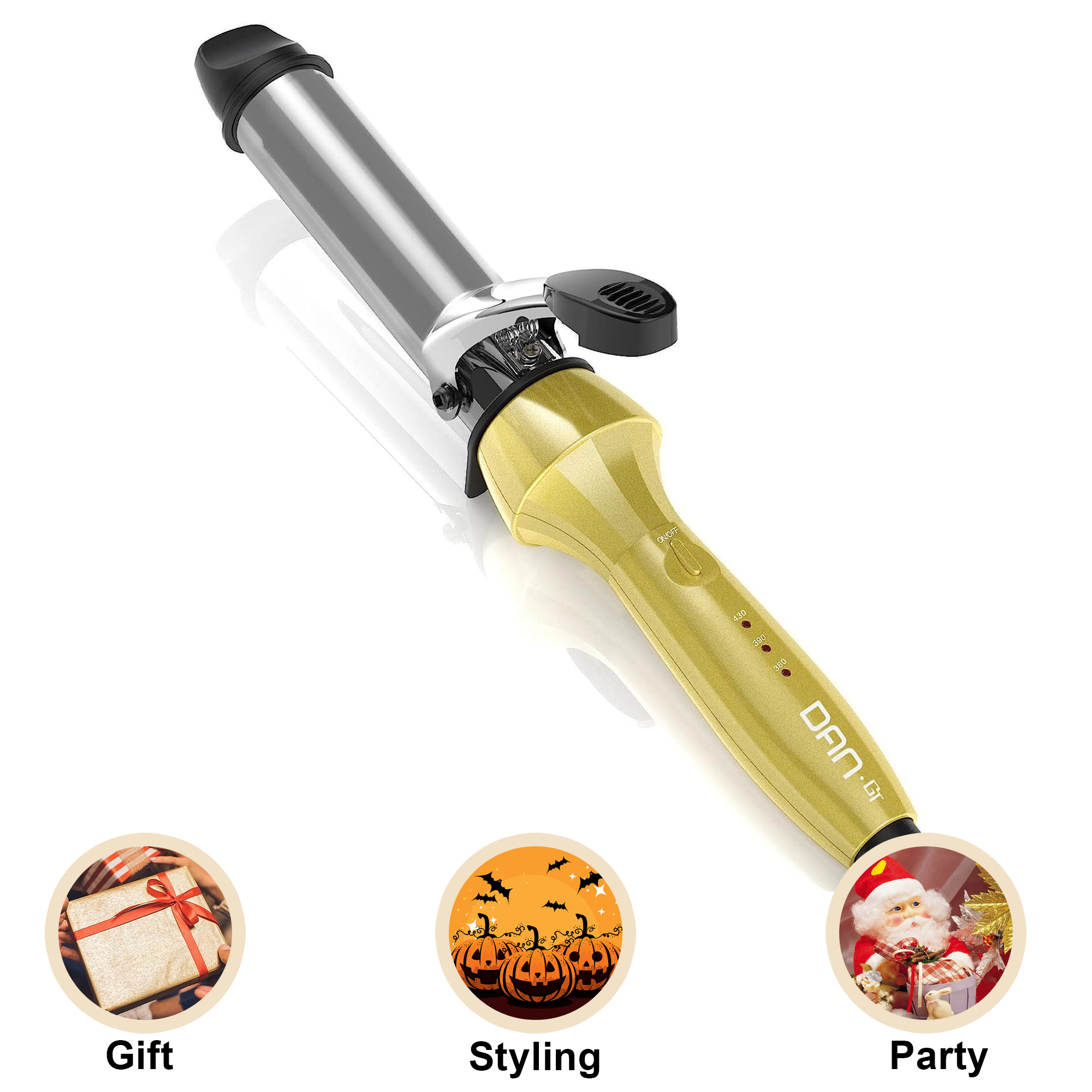 Travel Mini Curling Iron,Titanium 1 inch Small Kids Curling Iron Compact Dual Voltage with 3