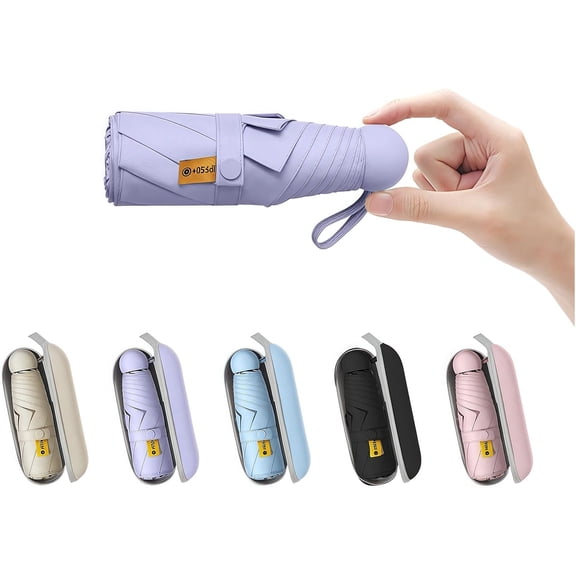 Travel Mini Umbrella for Purse With Case Small Compact UV Sun Protection Sun Lightweight Tiny Pocket Umbrella for Women Kids and Men