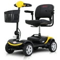thumbnail image 1 of Travel Mobility Scooter, Heavy Duty Electric Scooters with 4 Anti-Tip Wheels, Compact Lightweight Mobility Scooters for Senior Adults Elderly, Foldable Mobility Scooter, Holds 300lbs, Yellow, 1 of 15
