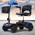 thumbnail image 1 of Travel Mobility Scooter, Heavy Duty Electric Scooters with 4 Anti-Tip Wheels, Compact Lightweight Mobility Scooters for Seniors Adults Elderly, Foldable Mobility Scooter, Holds 265lbs, Blue, 1 of 13