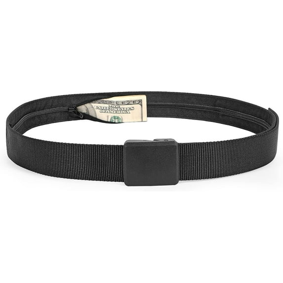 Travel Money Belt, Nylon Hidden Money Pocket Belt with Plastic Buckle