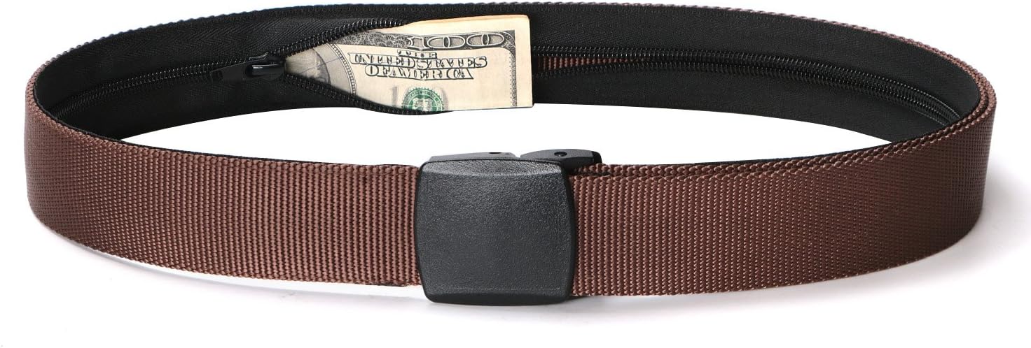 Travel Money Belt Nylon Hidden Money Pocket Belt With Plastic Buckle Travel Money Belt Nylon Hidden Money Pocket Belt With Plastic Buckle