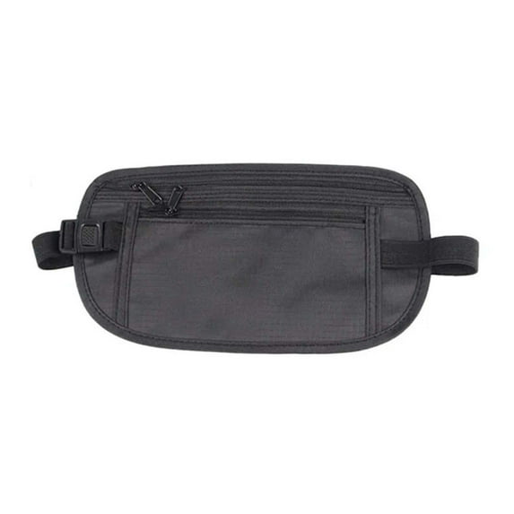 Travel Money Belt with Anti-Theft Zippered Pull Slim Travel Pouch to Protect Credit Cash, Passports, and Documents Exclusive Theft Protection, Black