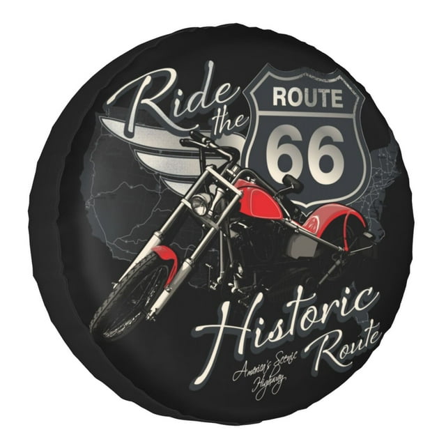 Travel Motorcycle Ride The Historic Spare Wheel Tire Cover for USA