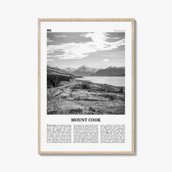 Travel Mount Cook And New Zealand Aoraki Photography Travel Poster ...