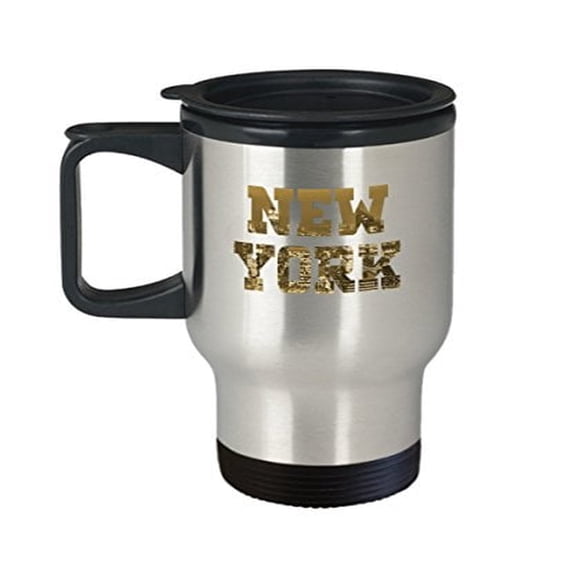 NYC Themed 14 Oz Stainless Steel Travel Mug - Perfect Gift for New York Lovers