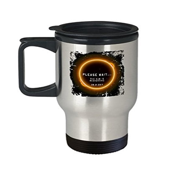Travel Mug Photographer - Wait the Sun is Restarting - Camera Theme Gift - 14 oz Stainless Steel Coffee Cup
