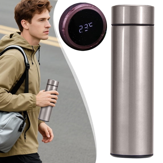 Travel Mug, Smart Travel Mug Temperature Display Mug Vacuum Insulated Mug Stainless Steel Coffee Mug Leakproof Tumbler Heat Retention Cup for Coffee, Tea, Home, Office