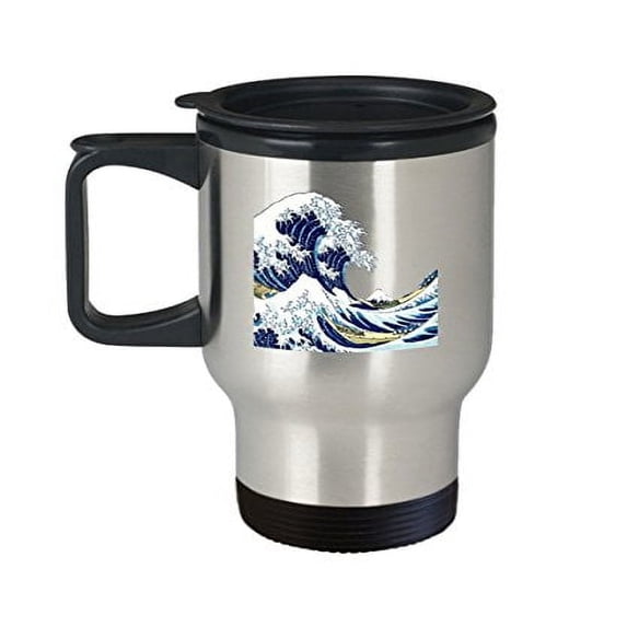 Travel Mugs Anime - Wave - Ocean Lover Gifts - 14 Oz Stainless Steel Coffee Cup