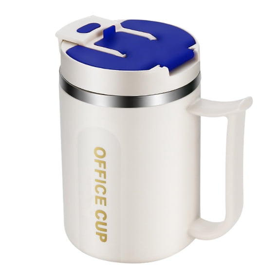 Travel Mugs Insulated for Hot and Cold Portable Double Layer with Lid and Handle 500Ml Stainless Steel Travel Coffee Mug for Camping Office