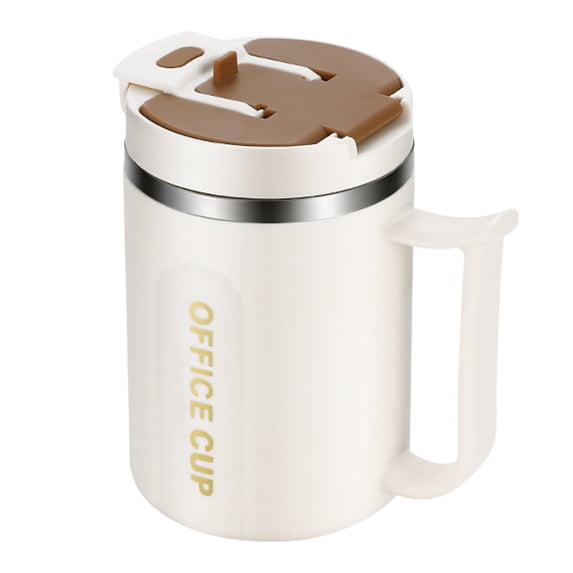 Travel Mugs Insulated for Hot and Cold Portable Double Layer with Lid and Handle 500Ml Stainless Steel Travel Coffee Mug for Camping Office