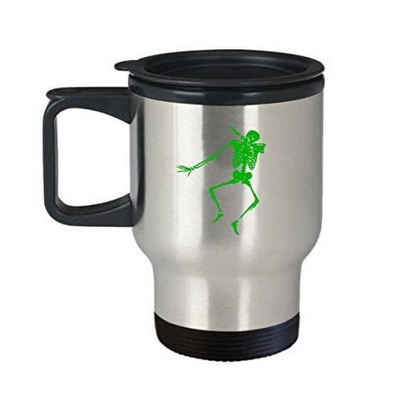 Travel Mugs for Dancers -Dabbing Skeleton - Novelty Humor Gifts - 14 Oz Stainless Steel Coffee Cup