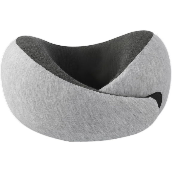 Travel Neck Pillow for Airplane Memory Foam 360 Support Compact Design Ergonomic Flight Pillow for Sleeping & Neck Support Portable Travel Pillows for Adults, Car, Office Home (Grey)