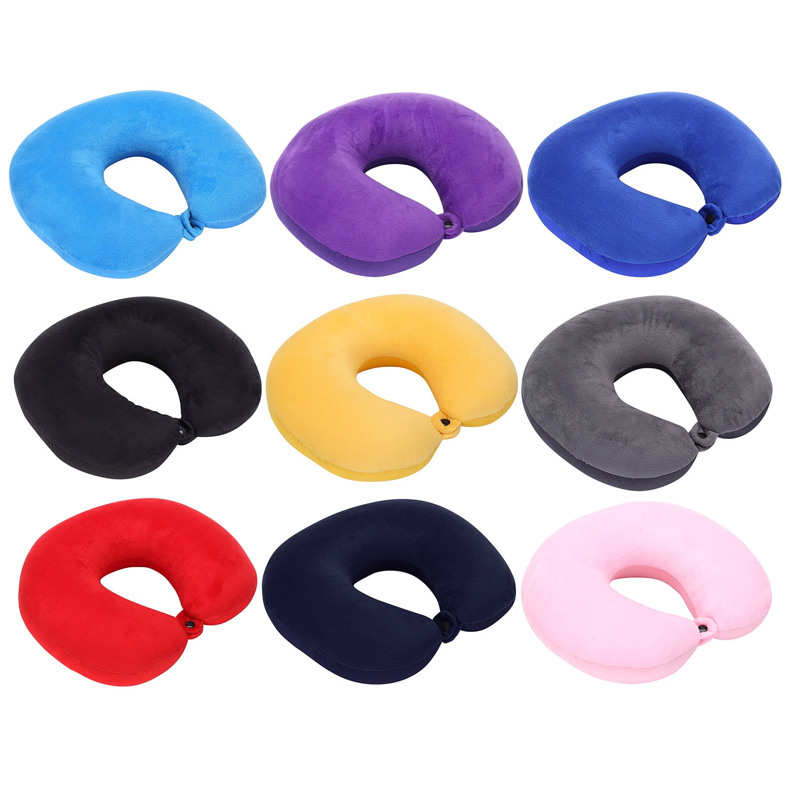 Travel Neck Pillow Memory Foam Airplane Comfort for Neck Sleeping Washable Cover Adjustable Travel Pillows for Traveling, Car, Home, Office, Travel Neck Flight Pillow (Blue)