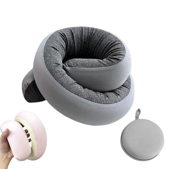Travel Neck Pillow for Airplanes, Adjustable Memory Foam Cushion Headrest for Car Rides, Office Naps, and Camping