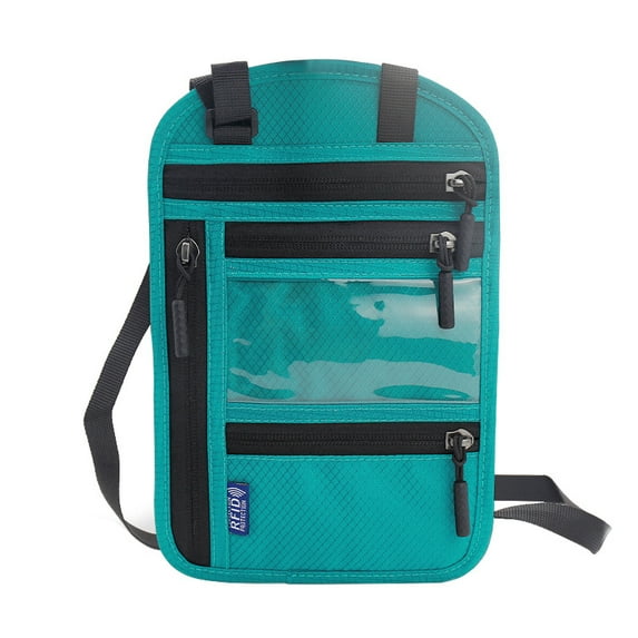 Travel Neck Wallet with RFID Blocking Passport Holder Neck Pouch for Men and Women to Keep Documents Safe