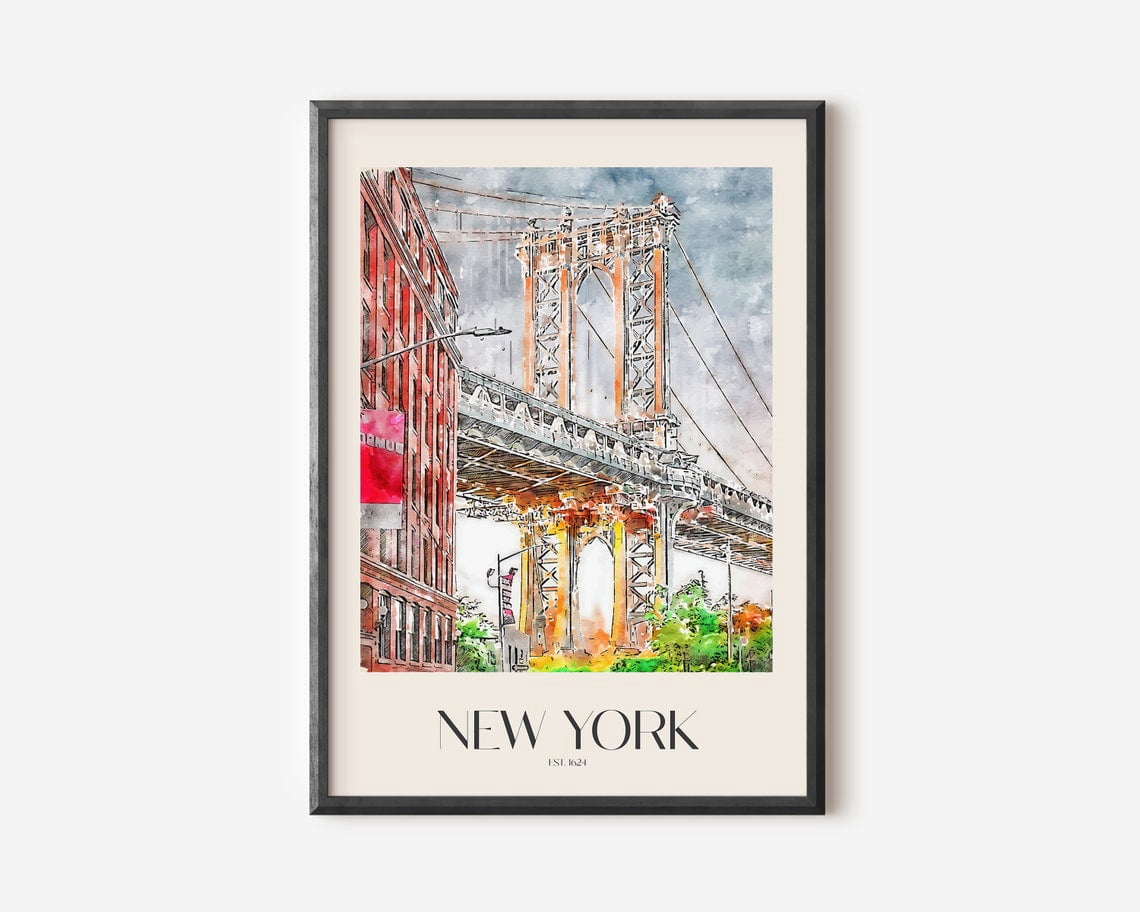 Travel New York Wall Art Print, Trendy Nyc Us Wall Art Poster, Famous ...