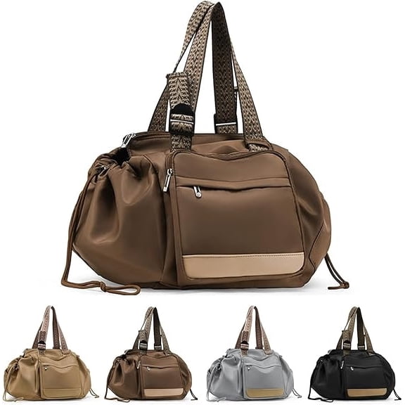 Travel Organizer Bag - Tote Handbag, 15 Pocket Large Capacity, Water Resistant Lightweight Polyester Lining, Print Style, Fits Laptop, 32 x 35 x 23 cm