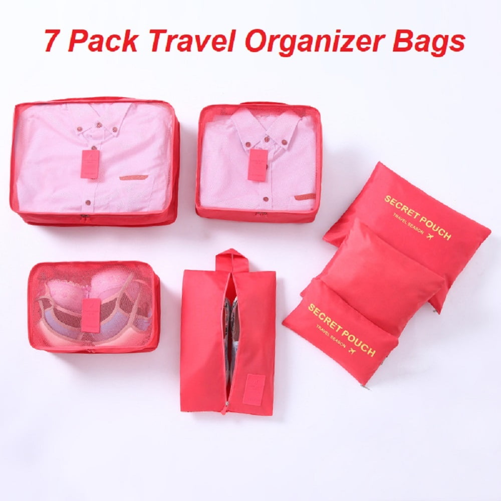 Travel Organizer Bags Set of 7, Lightweight Travel Packing Cubes