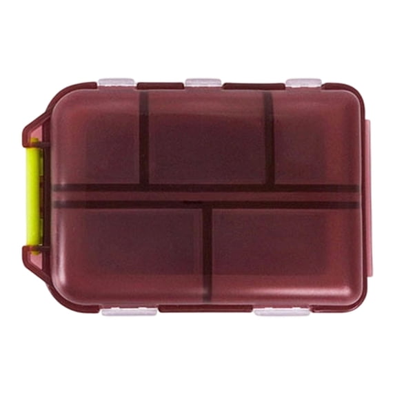 Travel Organizer Case,Mini Organizer Storage with 10-Compartment,Portable Container,Double-Layer Plastic Organizer with Sealed Lids,Small Item Container for Carry Storage Organizer,(Brown,2.4x3.7 in)
