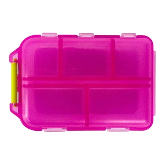 Travel Organizer Case,Mini Organizer Storage with 10-Compartment,Portable Container,Double-Layer Plastic Organizer with Sealed Lids,Small Item Container for Carry Storage Organizer,(Pink,2.4x3.7 in)