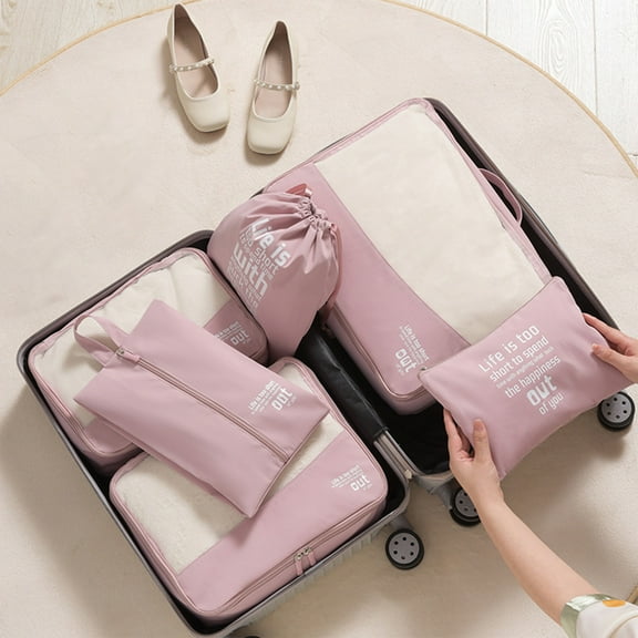 Travel Organizers, Packing Cubes Set of 6 with Shoe Bag, Electronics & Cosmetics Cases, Breathable Mesh, Foldable for Suitcase, Luggage, Camping, Business Trips