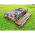 thumbnail image 1 of Travel Outdoor Tablecloth, Ocean Sea View Terrace Balcony During Sunset Dawn Image Print, Decorative Washable Fabric Picnic Table Cloth, 58 X 84 Inches,Pale Brown Grey and Sky Blue, by Ambesonne, 1 of 2