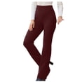 thumbnail image 1 of Travel Outfits Women Airport Women's Daily Solid Color High Waisted Elastic Suit Casual Straight Leg Pants Casual Pants for Women plus Size with Pockets Women's Fancy Clothes for Teens S, 1 of 7