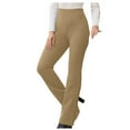 thumbnail image 1 of Travel Outfits Women Airport Women's Daily Solid Color High Waisted Elastic Suit Casual Straight Leg Pants Casual Pants for Women plus Size with Pockets Women's Fancy Clothes for Teens Khaki 2XL, 1 of 7