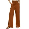 thumbnail image 1 of Travel Outfits Women Airport Women's High Waist Wide Trousers Summer Palazzo Trousers Casual Comfortable And Light Elegant With Pockets And Drawstring Sweats Pants for Women Work Casual Red XL, 1 of 5